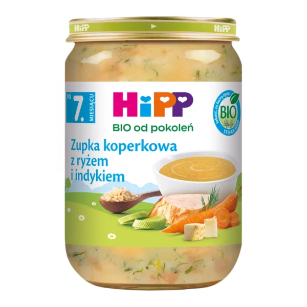 HiPP ΒIO Zupka koperkowa z ryżem i indykiem po 7. miesiącu 190 g