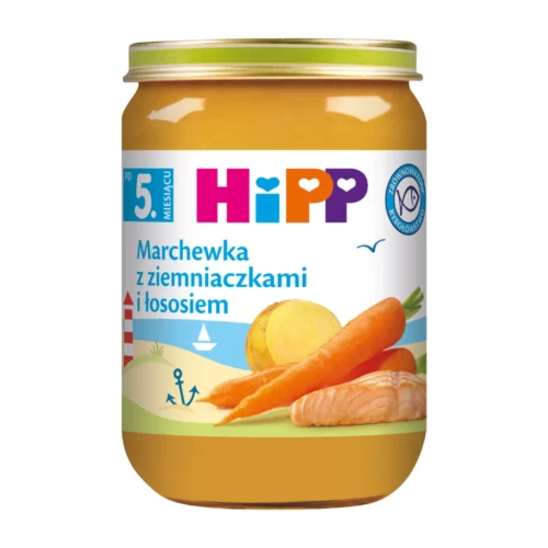 HiPP Marchewka z ziemniaczkami i łososiem po 5. miesiącu, 190g