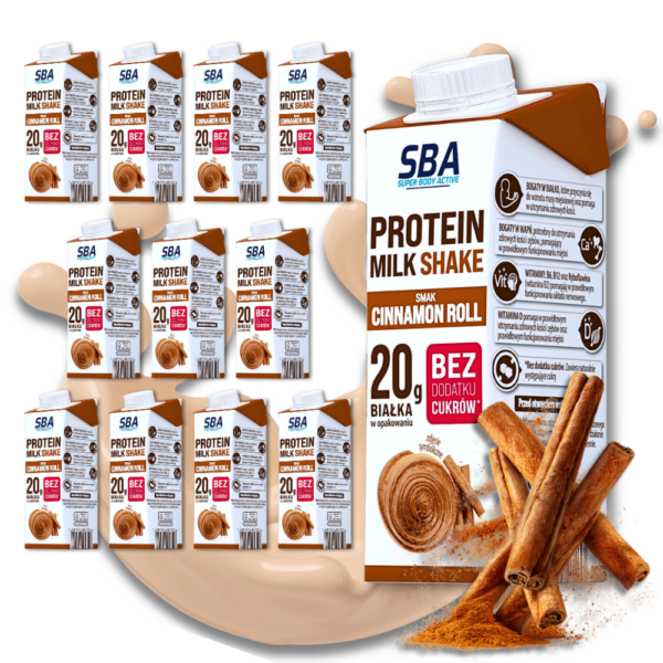 12x SBA Protein Milk Shake 265g Mlekovita Cynamonowy