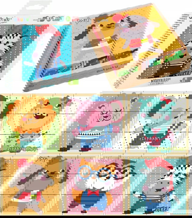 akuku klocki drewniane 9 elementów