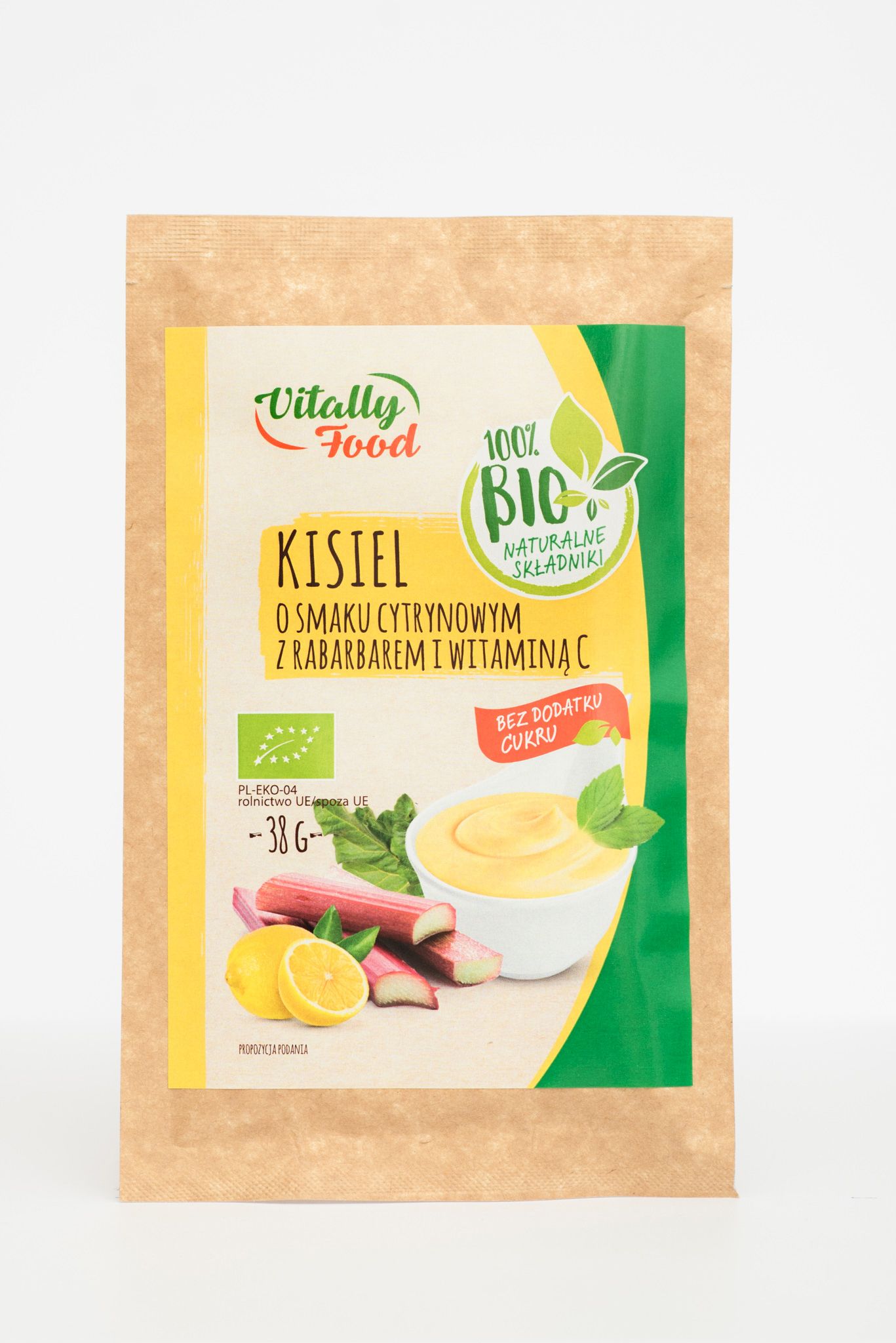 BIO Kisiel smak cytryna z rabarbar i Wit. C 38g Vitally Food