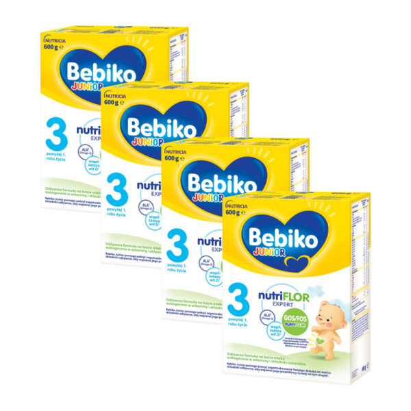 Bebiko 3 Junior Odżywcza formuła na bazie mleka dla dzieci powyżej 1. roku życia 4x600 g