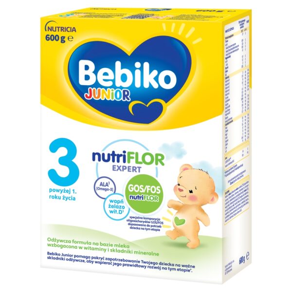 Bebiko 3 Junior Odżywcza formuła na bazie mleka dla dzieci powyżej 1. roku życia 600 g