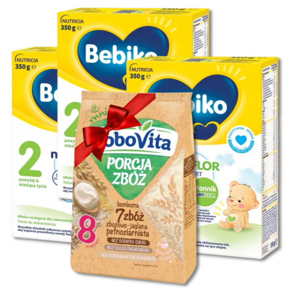 Mleko BEBIKO 2 3x600g + kaszka GRATIS bezmleczna zbożowo-jaglana 170g