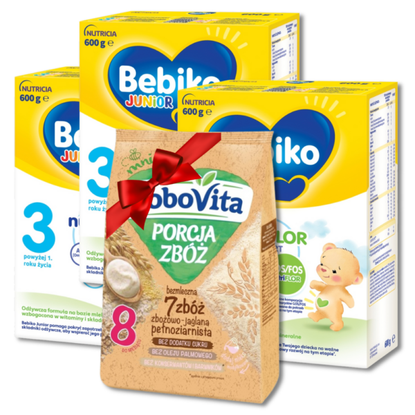 Mleko BEBIKO 3 3x600g + kaszka GRATIS bezmleczna zbożowo-jaglana 170g