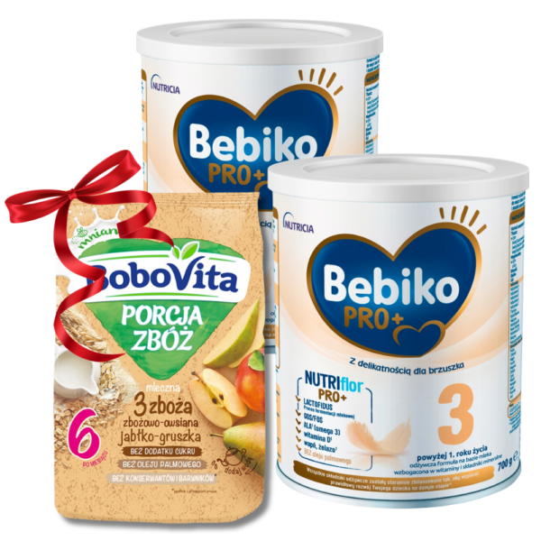 Mleko Bebiko PRO 3 2x700g + kaszka GRATIS zbożowo-owsiana jabłko-gruszka