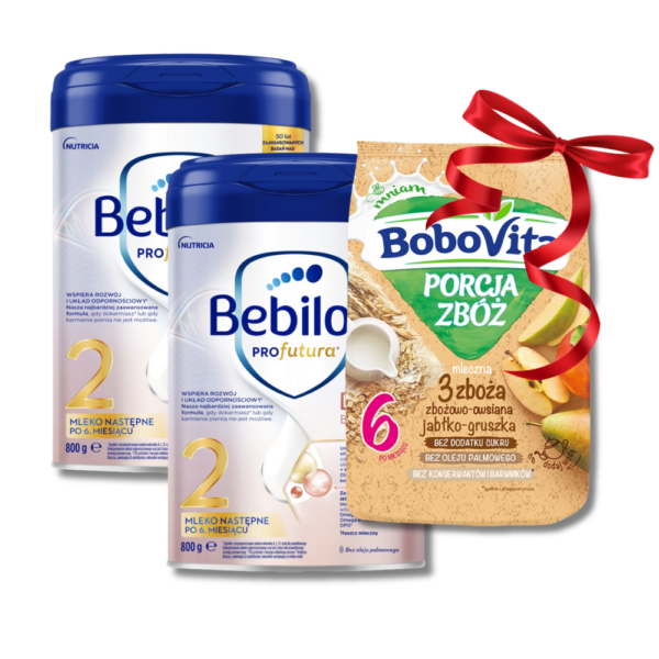Bebilon Profutura 2  2x800g + GRATIS kaszka Jabłko Gruszka Bobovita 210g