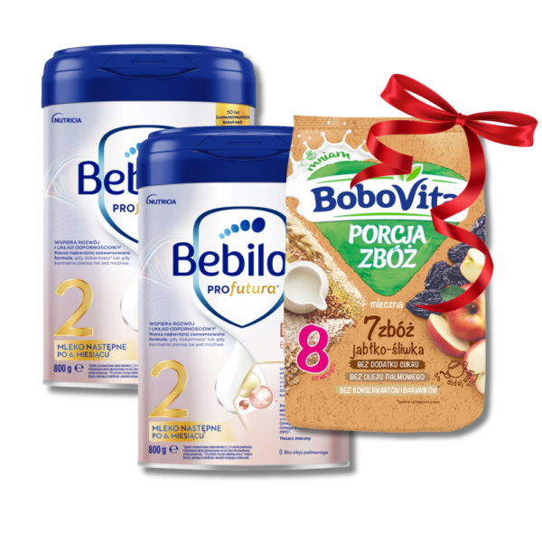 Bebilon Profutura 2x800g + GRATIS kaszka mleczna jabłko śliwka Bobovita 210g