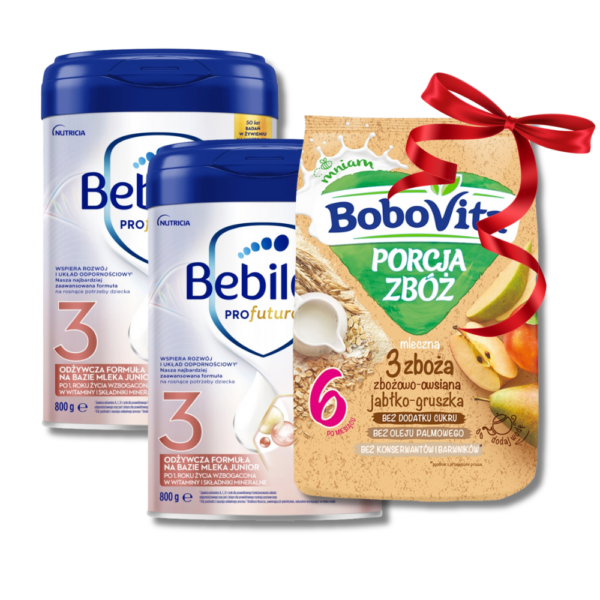 Bebilon 3 2x800g + GRATIS kaszka zbożowo-owsiana jabłko-gruszka BoboVita