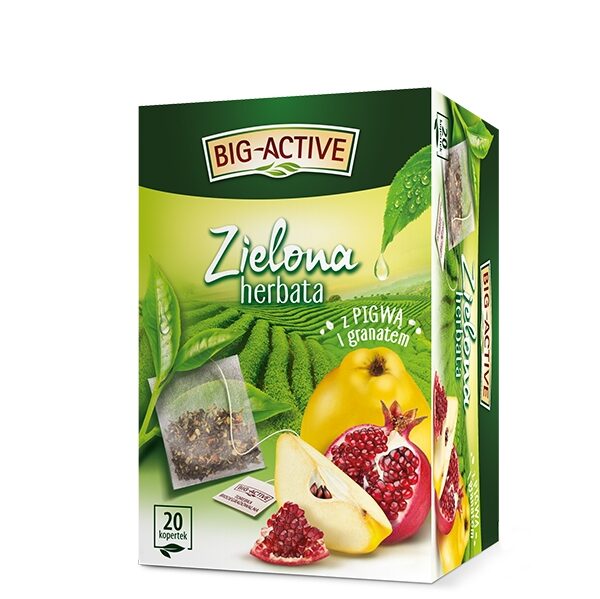 Big-Active Zielona herbata z pigwą i granatem 34 g (20 torebek)