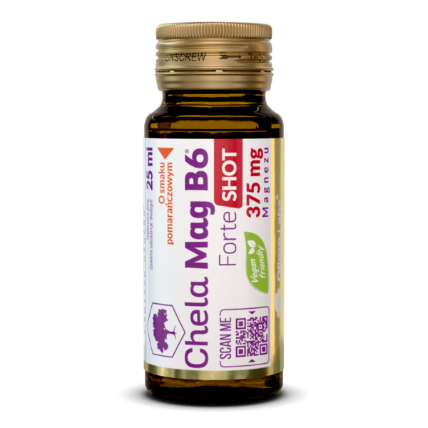 Olimp Lab CHELA MAG B6 Forte SHOT 25ml MAGNEZ smak POMARAŃCZOWY