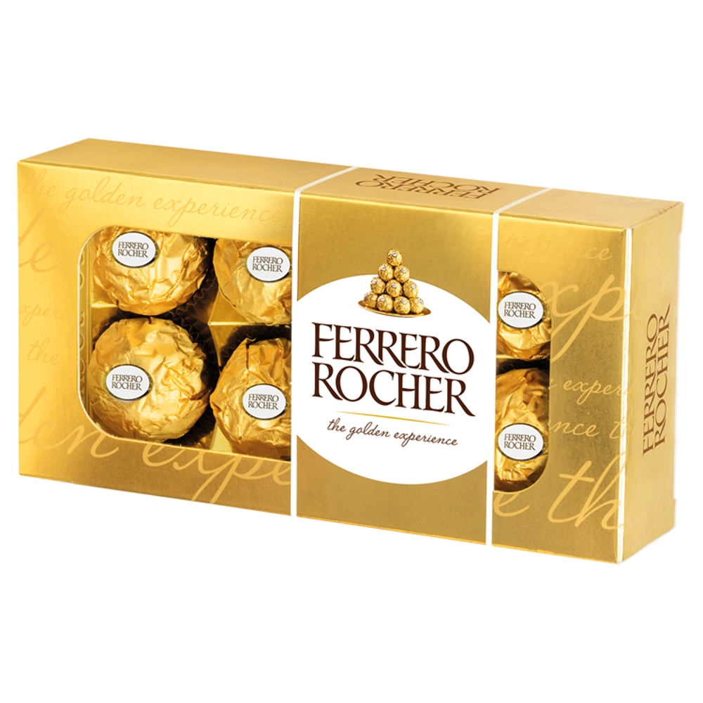 Ferrero Rocher Chrupiący wafelek z kremowym nadzieniem i orzechem laskowym w czekoladzie 100 g