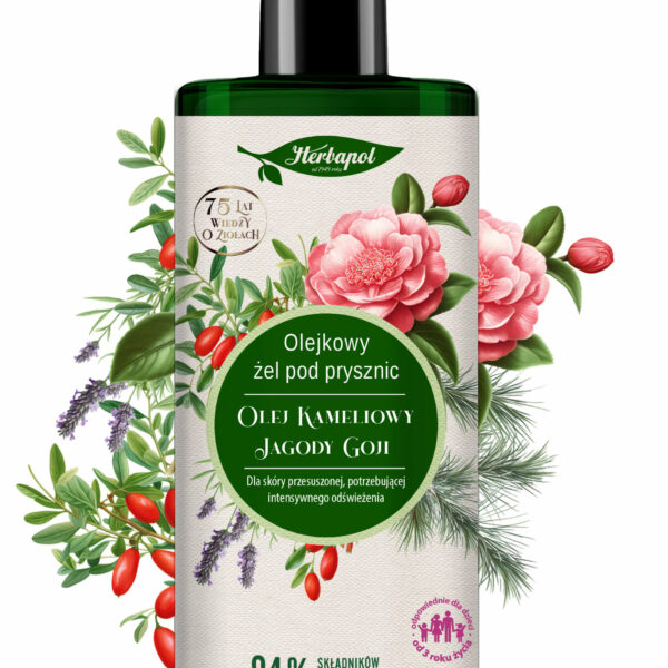 Herbapol Żel pod prysznic olejkowy – olej kameliowy i jagody goi 740 ml