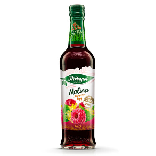 Herbapol Syrop o smaku malina z kwiatem lipy, 420 ml