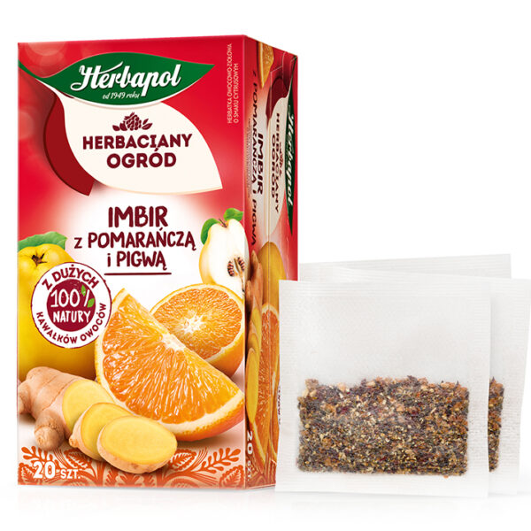 Herbapol Herbaciany Ogród Herbatka owocowo-ziołowa imbir z pomarańczą i pigwą 50 g (20 x 2,5 g)