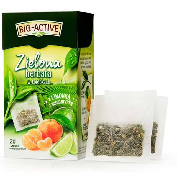 Big-Active Zielona herbata z limonką i mandarynką 30 g (20 x 1,5 g)