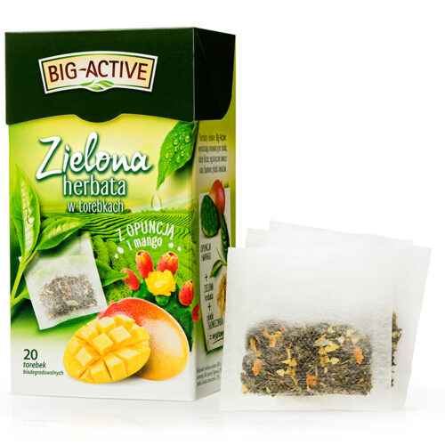 Big-Active Zielona herbata z opuncją i mango 34 g (20 torebek)