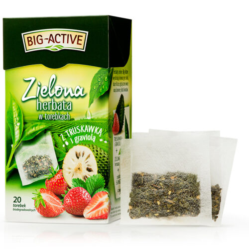Big-Active Zielona herbata z truskawką i graviolą 30 g (20 x 1,5 g)