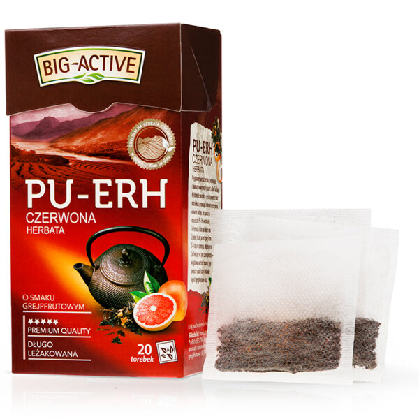 Big-Active Pu-Erh Herbata czerwona o smaku grejpfrutowym 36 g (20 x 1,8 g)