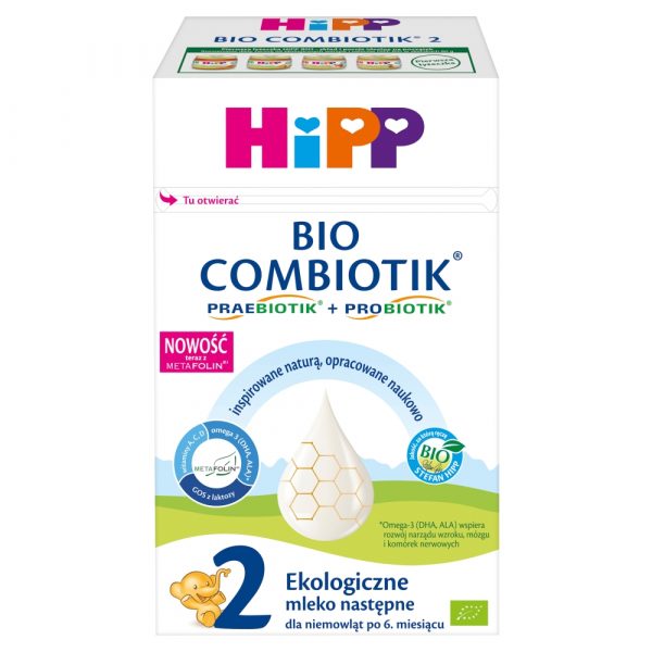 HiPP 2 BIO Combiotik Ekologiczne mleko nastepne dla niemowlat po 6. miesiacu 550 g
