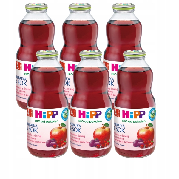 HiPP-BIO-Herbatka-i-Sok-Bio-z-dzikiej-rozy-6x500ml