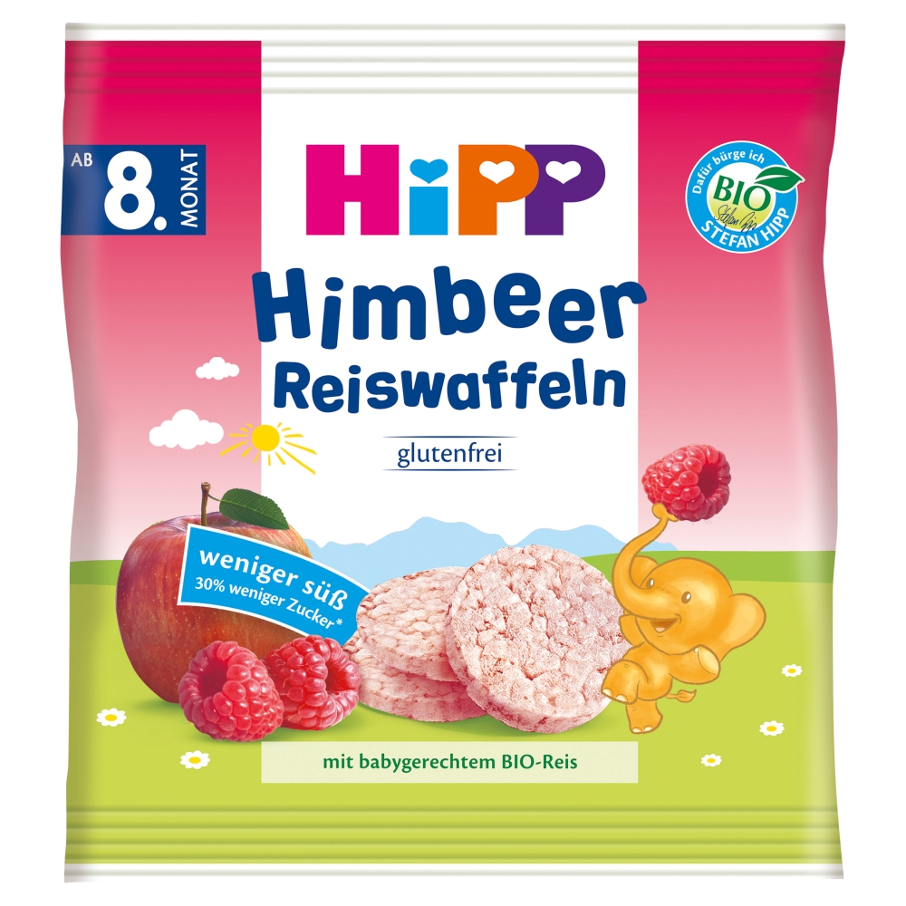 HiPP BIO Malinowe wafelki ryżowe dla niemowląt od 8. miesiąca 30 g