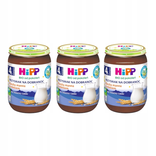 HiPP-BIO-Na-Dobranoc-Kaszka-manna-z-mlekiem-3x190g