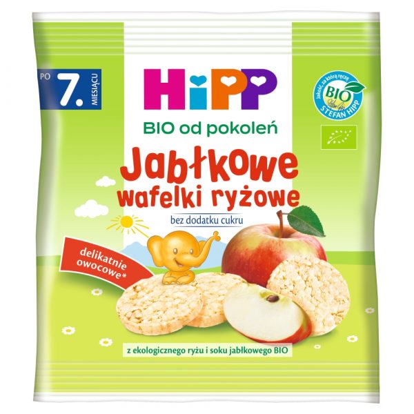 HiPP BIO Wafelki ryzowe po 7. miesiacu jablkowe 30 g