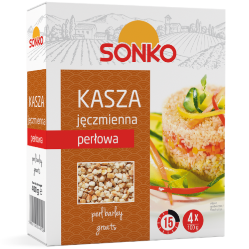 SONKO Kasza jęczmienna perłowa 400 g (4 x 100 g)