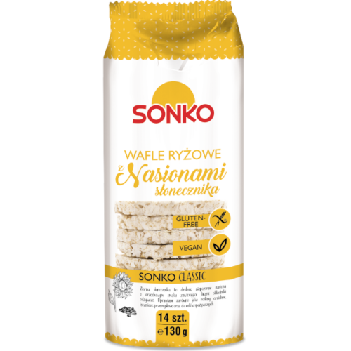 Sonko Wafle ryżowe z nasionami słonecznika 130 g (14 sztuk)