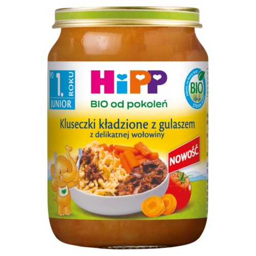 HiPP Bio Kluseczki z gulaszem z delikatnej wołowiny 250g po 1 roku