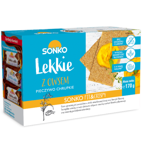 _LEKKIE__OWIES Sonko Pieczywo chrupkie Lekkie z owsem 170 g (32 sztuki)