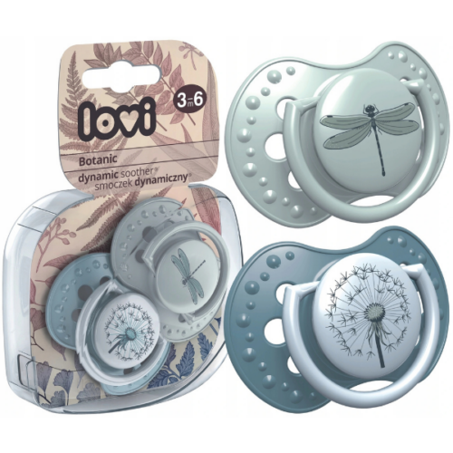 Smoczek silikonowy dynamiczny LOVI 3-6 m 2 szt. Botanic Boy