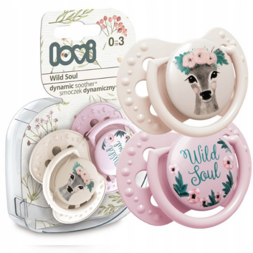 Smoczek silikonowy dynamiczny LOVI 0-3 m 2 szt. Wild Soul Girl