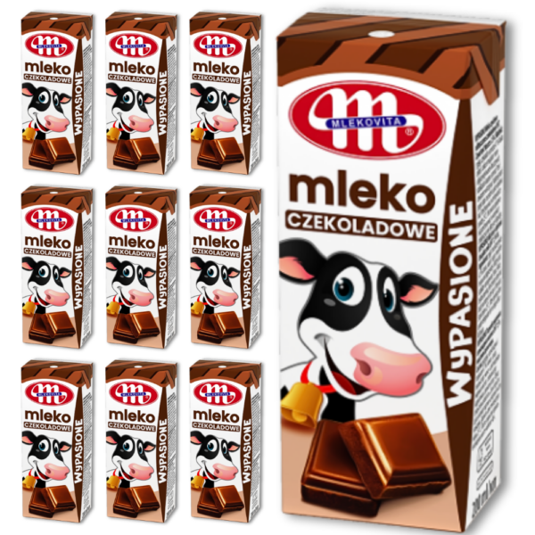 10x Mleko czekoladowe 200ml Wypasione UHT Mlekovita