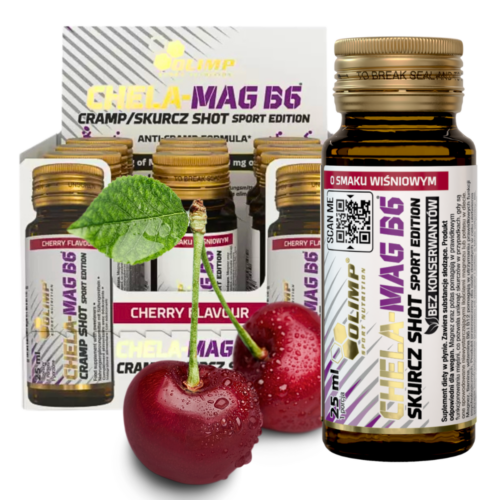 9x Olimp Chela Mag B6 Skurcz Shot 25 ml wiśniowy