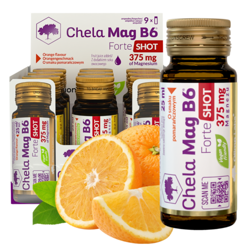 9x Olimp Chela Mag B6 Forte Shot 25 ml pomarańczowy