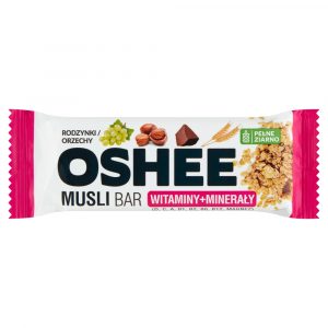 Oshee Musli Bar Suplement diety baton zbozowy rodzynki orzechy 40 g