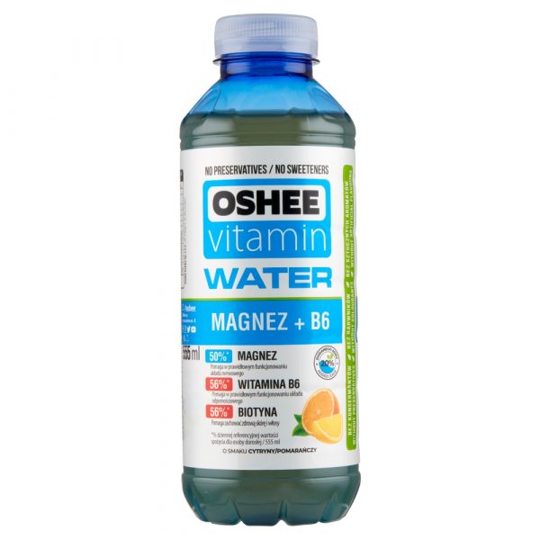 Oshee Vitamin Water Napoj niegazowany o smaku cytryny pomaranczy 555 ml