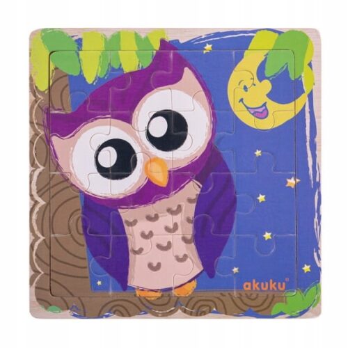 Puzzle drewniane Sowa Akuku