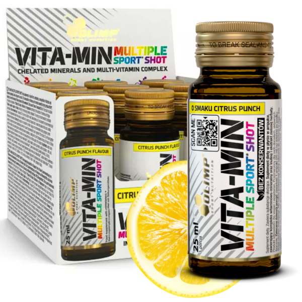9x Olimp Vita-Min Multiple Sport Shot 25ml cytrynowy
