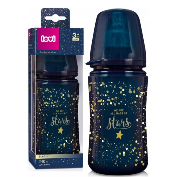 Butelka Lovi Stardust 240ml ze smoczkiem 3m+