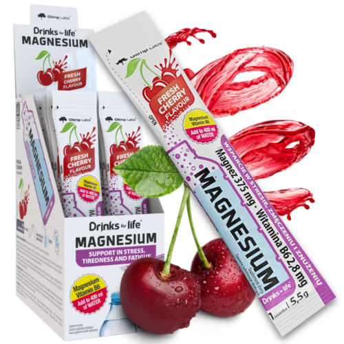20x Olimp Drinks for life® MAGNESIUM 5,5g wiśnia