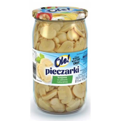 Ole! Pieczarki krojone w zalewie naturalnej, 815ml