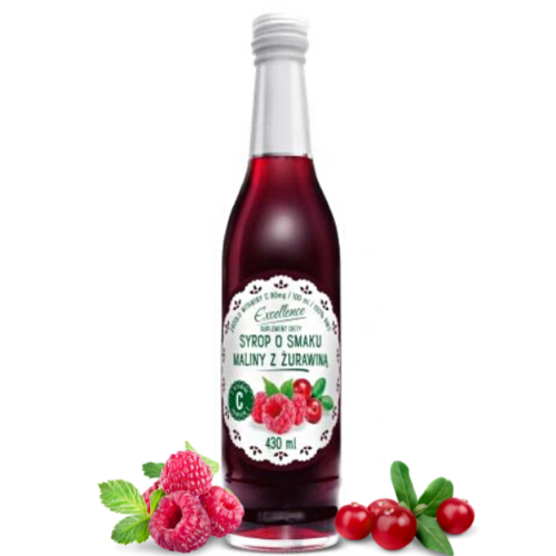 Excellence Syrop o smaku malinowym z żurawiną, 430 ml