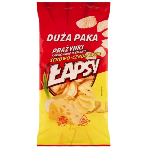 Łapsy Prażynki karbowane o smaku serowo-cebulowym 110 g