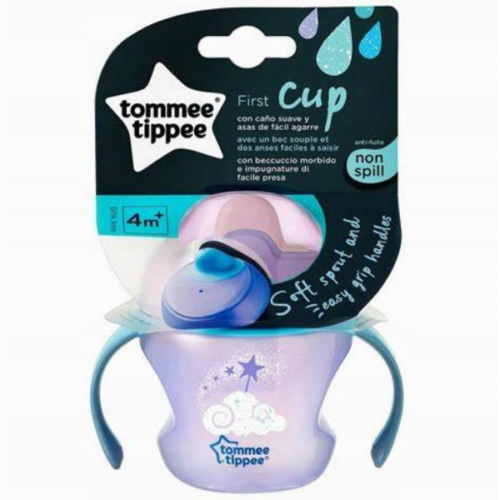 Tommee Tippee Kubek Pierwszy niekapek z uchwytami 4m+ FIOLETOWY 150ml