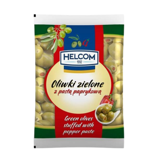 Helcom Oliwki zielone z pastą paprykową 195g