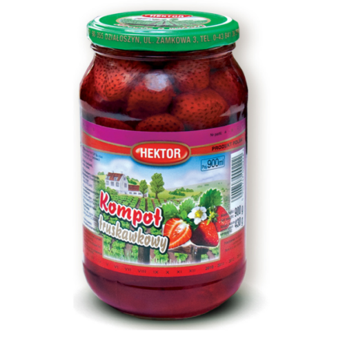 Hektor Kompot truskawkowy, 900ml