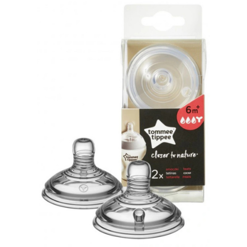 Smoczek Tommee Tippee do butelki kaszka 6+ 2szt